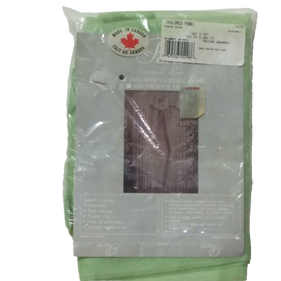 Paris Tailored Curtain Panel Apple Green 56" x 72" Sheer New - Picture 1 of 9